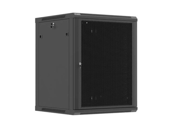 DULAP RACK DE 19", PENTRU MONTARE PE PERETE, 15U/600X600 (PACHET DEMONTAT) CU UȘĂ PERFORATĂ, NEGRU, LANBERG