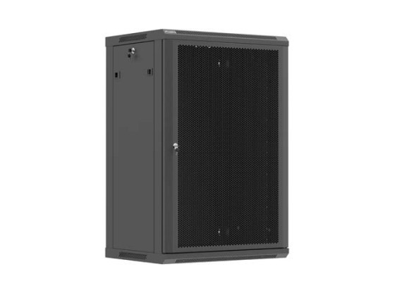 DULAP RACK DE 19", PENTRU MONTARE PE PERETE, 18U/600X450 (PACHET DEMONTAT) CU UȘĂ PERFORATĂ, NEGRU, LANBERG