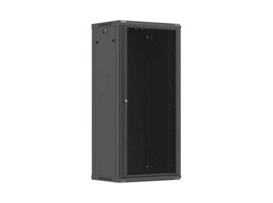 DULAP RACK DE 19", PENTRU MONTARE PE PERETE, 27U/600X450 (PACHET DEMONTAT) CU UȘĂ PERFORATĂ, NEGRU, LANBERG