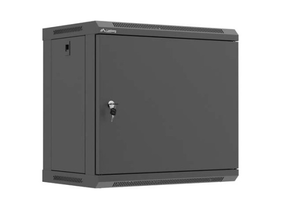 DULAP RACK DE 19" PENTRU MONTARE PE PERETE, 9U/540X350 (PACHET DEMONTAT) CU UȘĂ METALICĂ NEGRĂ LANBERG