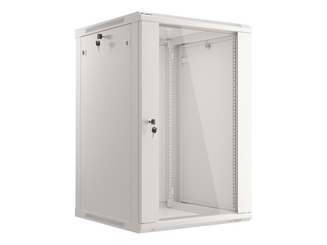 DULAP RACK 19" CU MONTARE PE PERETE 18U/600X600 (PACHET PLAT) GRI LANBERG V2