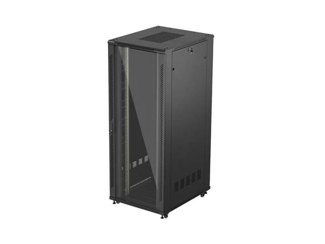DULAP RACK 19" LIBER 42U/800X1000 (PACHET PLAT) CU UȘĂ DIN STICLĂ NEGRU LANBERG