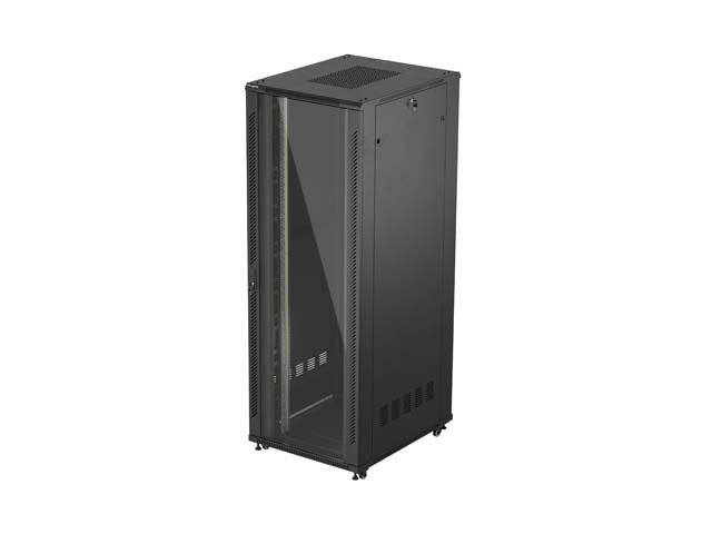 DULAP RACK 19" LIBER 47U/800X1000 (PACHET PLAT) CU UȘĂ DIN STICLĂ NEGRU LANBERG