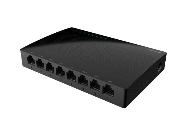 LANBERG SWITCH DSP1-1008 8X 1GB/S UNMANAGED GIGABIT ETHERNET DESKTOP 5V V2