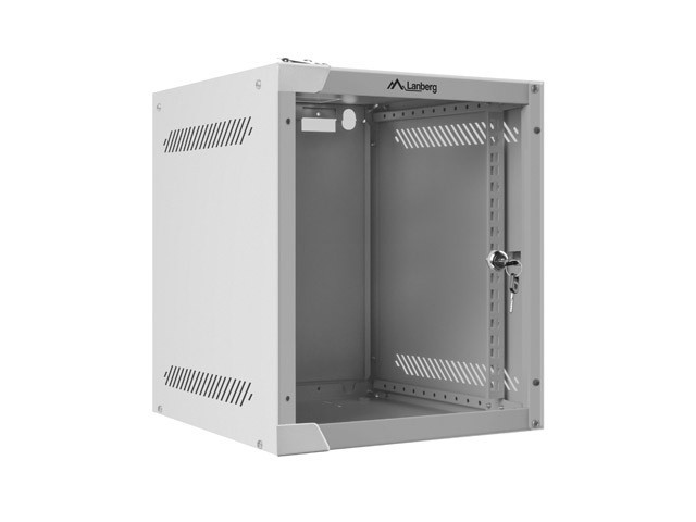 DULAP RACK 10" CU MONTARE PE PERETE 6U/280X310 (PACHET PLAT) CU UȘĂ DIN STICLĂ GRI LANBERG
