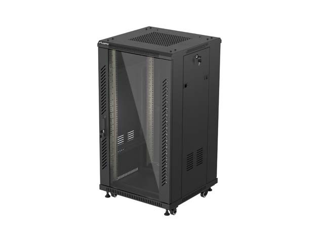 DULAP DE INSTALARE RACK 19" 22U 600X600 NEGRU STICLA USA LANBERG (PACHET PLAT)