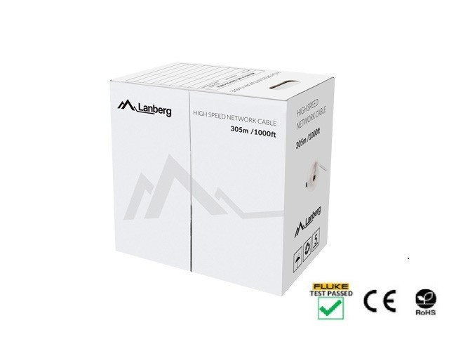 CABLU LAN CAT.6 UTP 305M SOLID CU GRI FLUKE TRECUT LANBERG