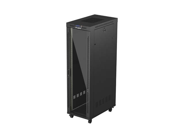 DULAP RACK 19" LIBER 42U/600X1000 (PACHET PLAT) CU UȘĂ DE STICLĂ LCD NEGRU LANBERG V2