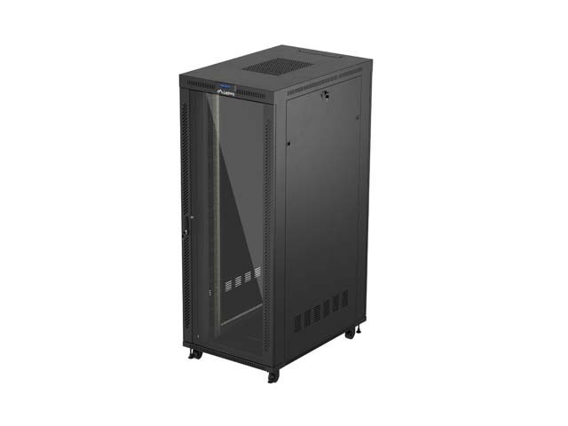 DULAP RACK 19" LIBER 42U/800X1200 (PACHET PLAT) CU UȘĂ DE STICLĂ LCD NEGRU LANBERG V2