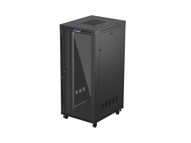 DULAP RACK 19" DE SINE STĂTĂTOR 37U/800X1000 (PACHET PLAT) CU UȘĂ DE STICLĂ LCD NEGRU LANBERG V2