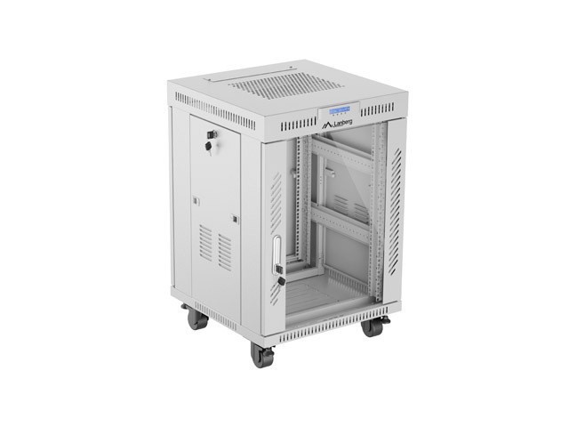 RACK DE INSTALARE 19" 15U 600X600 GRI UȘĂ DE STICLĂ LCD LANBERG (PACHET PLAT) V2