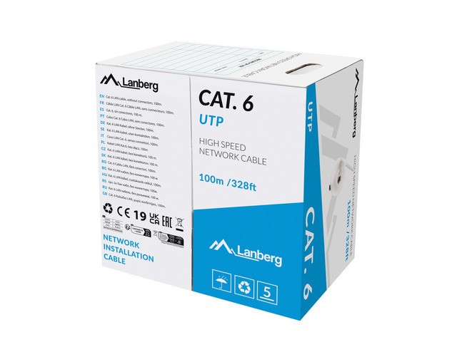 LAN UTP CAT.6 100M CU FIR GRI CPR + FLUKE TRECUT LANBERG
