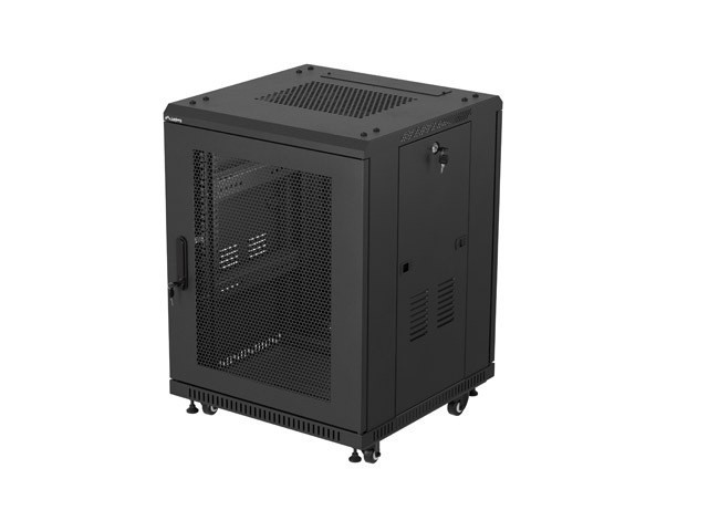 RACK DE INSTALARE 19" 15U 600X600 NEGRU PERFORAT UȘĂ LANBERG (PACHET PLAT)
