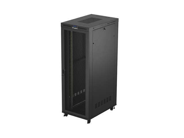 INSTALARE RACK 19" 47U 800X1200 NEGRU LCD PERFORAT UȘĂ LANBERG (PACHET PLAT) V2