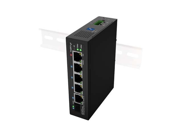 SWITCH LANBERG ILFE-4P-1GE-1S-90 LIGHT INDUSTRIAL POE 1XBT 3XAT SFP+ETH DIN FAST ETHERNET
