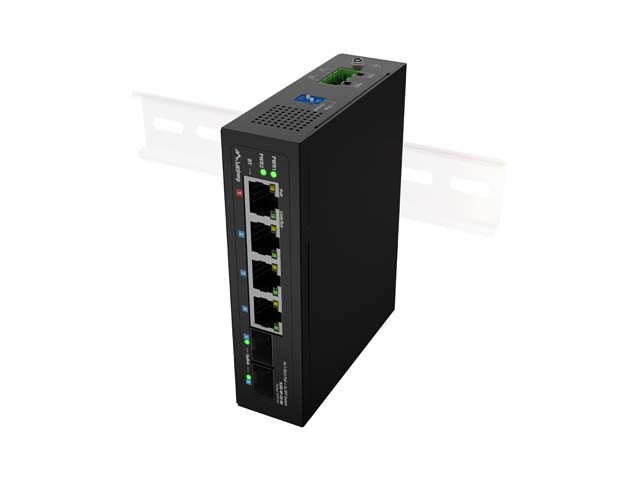 SWITCH LANBERG ILGE-4P-2S-90 LIGHT INDUSTRIAL POE 1XBT 3XAT 2XSFP DIN GIGABIT ETHERNET