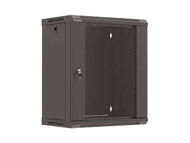 RACK DE INSTALARE 19" 12U 540X350 NEGRU UȘĂ DE STICLĂ LANBERG (PACHET PLAT)