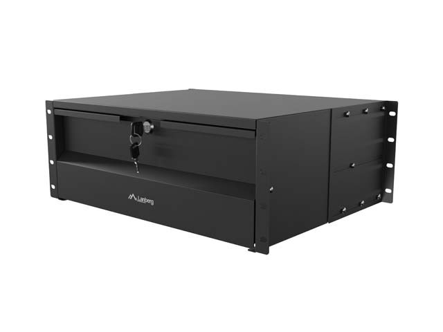 Sertar de 19", 4U / 483 x 360 mm, capacitate maximă de încărcare de până la 90 kg, asamblare în 4 puncte, negru, LANBERG